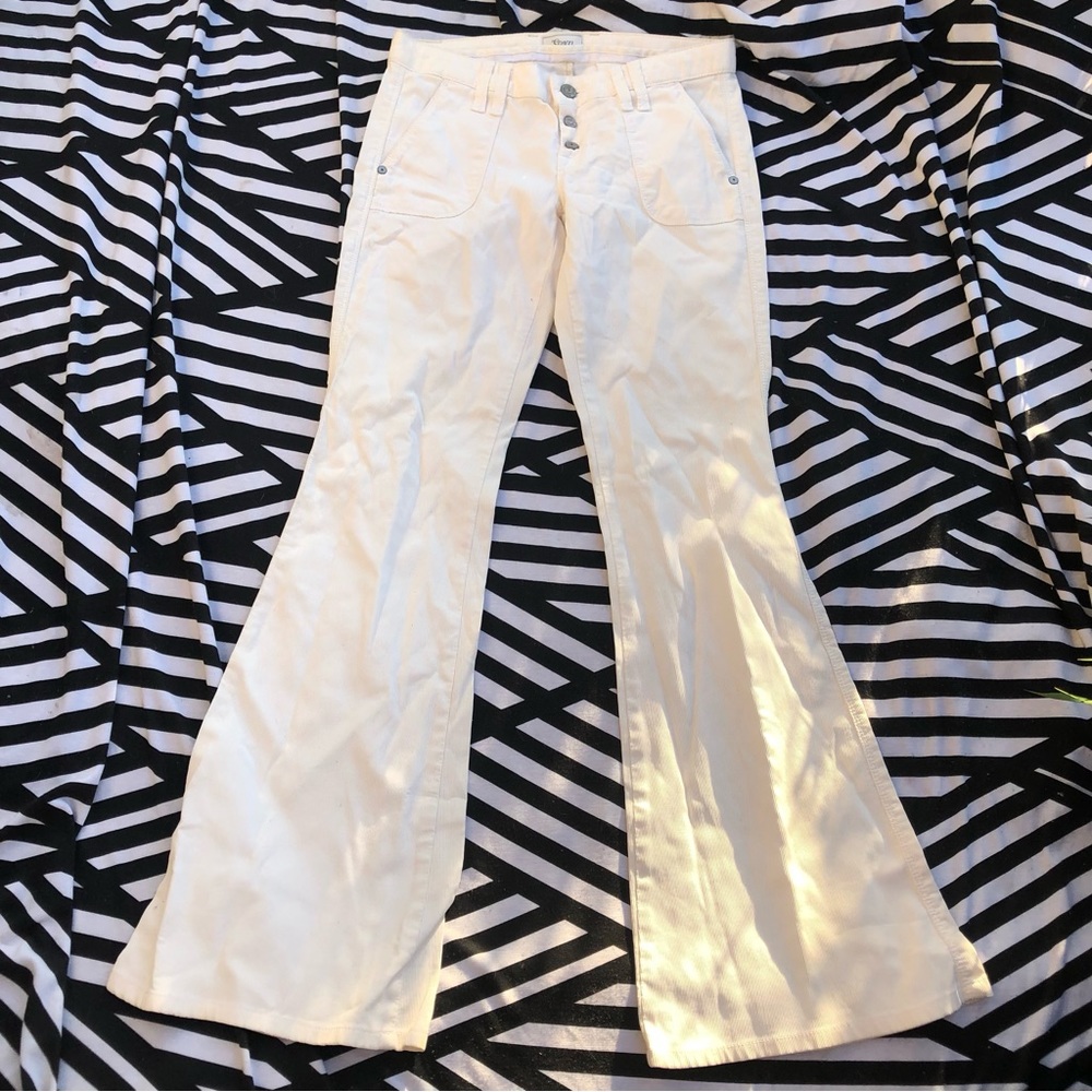 7 FOR ALL MANKIND | White Corduroy Flare Pants